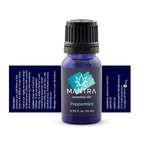 mantra essential oil peppermint mydailychoice hempworx label
